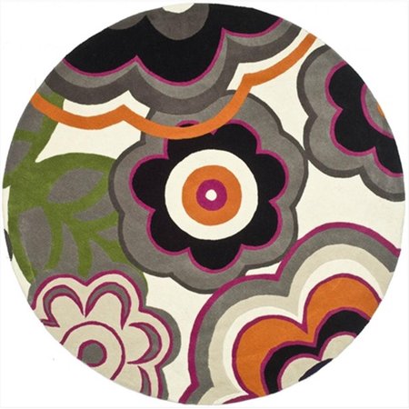 SAFAVIEH 6 x 6 ft. Round Contemporary Soho Multi Color Hand Tufted Rug SOH752A-6R